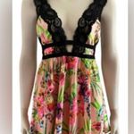Victoria's Secret Victoria’s Secret California Floral print Y2K babydoll black lace dress size med Photo 1