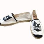 Karl Lagerfeld women’s white kitten theme espadrille shoes 10m SKU 6386 Photo 2