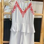 Gianni Bini NWT  Pool Party Maxine Peplum Romper Blue Embroidered - Sz S 💛🎀 Photo 0