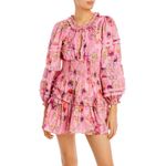 Love Shack Fancy Clarkie Floral Smocked Mini Dress Pink Multi Size S Photo 5