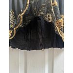 Free People Vintage Black Gold Bead Sequence Chiffon Overlay Mini Skirt Small Photo 8