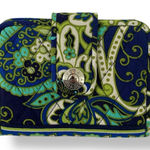 Vera Bradley Rhythm & Blues Snappy Wallet 💙💚 NWT Quilted Cotton Photo 0