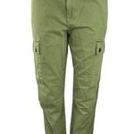ZARA Women's Green High Rise Cuff Hem Tapered Relaxed Ankle Cargo Pants Size 2 Photo 0