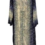 Oscar de la Renta Vintage Pink Label Maxi Dress XL Polyester Long Sleeves Print Photo 0