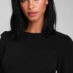 Lulus NWT Believe It or Knot Black Long Sleeve Tie-Front Skater Dress - Size S Photo 1