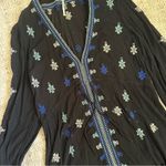 Free People Star Gazer Black Embroidered Peasant Dress Photo 4