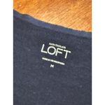 Ann Taylor  Loft Navy Blue Sleeveless Tank Top Fringe Embellishment Medium M Photo 5