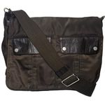 Francesco Biasia Brown Nylon Suede Trim Large Messenger Crossbody Bag Photo 1