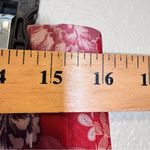 Vintage 70s Red Floral Pleated Knee Length Skirt Womens 16 Sheer Boho Peasant Pink Photo 5