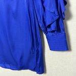 Farm Rio Mini Dress Bright Blue Open Back Ruffled Long Sleeve Women’s M Photo 2