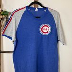Mitchell & Ness Mitchell Ness Chicago Cubs Baseball V Neck Raglan T Shirt Womens XL Blue Gray Photo 2