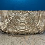 Cult Gaia Lael Gold Chain Embellished Lambskin Clutch Evening Bag Photo 0