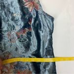 ECI  women's size 14 blue velour floral dress sleeveless asian kimono large Photo 8