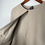 Eileen Fisher beige tan "stone" split front 100% silk open front shirt large Photo 4
