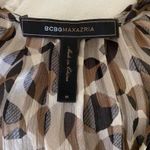 BCBGMAXAZRIA Cheetah Print Button Down Tie In Back Top  Photo 5