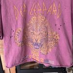 Goodie Two Sleeves Def Leppard pyromania tee band cropped top tshirt leopard  Photo 2