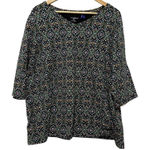 Catherines Tunic Top 2XWP Abstract Dot Multicolor Print Casual Comfort Artsy Photo 0