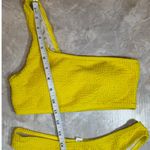 Bright Yellow Crinkle Bikini Set – Size S | Retro Photo 3