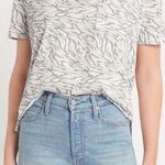 Rails Pocket V - Ivory Short Sleeve T Shirt NEW Grey Animal Print Photo 0