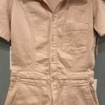 Anthropologie  pilcro The Kit Denim Romper Jumpsuit‎ Pink Short Sleeve Utility 8 Photo 4
