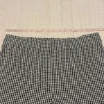 Loft Ann Taylor  Gingham Black and White Wide Leg Cotton Blend Ankle Pants Large Photo 6