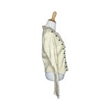 Free People  Cream Military Style Lace Knit Sweater Jacket Size Medium Womens Photo 6