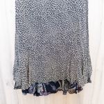 Womens Reversible Midi Skirt Size M Black Multicolor Floral Paisley Ruffle Boho Size M Photo 2