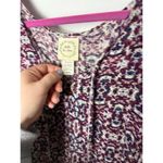 belle du jour Kimono Top Women's XS Red Blue Ditsy Floral Flowy V-neck Crochet Photo 3