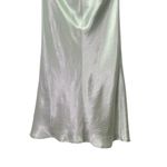 Babaton  Lato Halter Mini Slip Dress Silver Sage Green Satin Bias Cut Size Small Photo 10