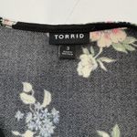 Torrid Black Colorful Floral Cold Shoulder Wrap Tie Belt Stretch Dress Size 3X Photo 9