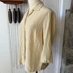 Vintage Buttercream Silk Button Down Blouse Yellow Size 8 Photo 4