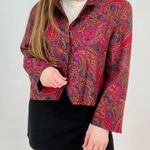 Vintage H. Stockton Atlanta Bohemian Paisley Blazer Size 12 Purple Photo 4