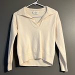 Wilfred Aritzia  Free 100% Merino Wool Collared Cream Pullover Sweater, Size S Photo 0