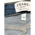 frame denim Frame Le High Skinny Multi Tape Stripe Skinny Jeans Raw Hem Dark Wash Size 24 Photo 3