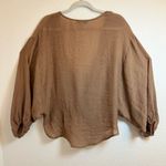 FAVLUX ‎ Tan Wrap Blouse Size Small “oversize “ Photo 3