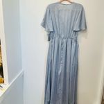 MELLODAY NWT  baby blue high low midi dress V Neck tie flutter sleeve size small Photo 5