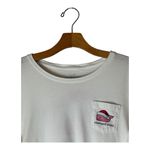 Vineyard Vines  Shirt Women Medium White‎ Long Sleeve Christmas Whale Pocket Tee Photo 3