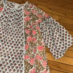 Rachel Zoe  Kimono Sleeve Floral Boho Hippie‎ Crochet Hem Patchwork Blouse Small Photo 3