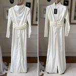 Pretty Little Thing NWT Ivory Satin High Neck Jumpsuit 6 Photo 1