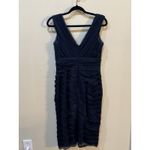 Tadashi Shoji Tadashi Navy Ruched Bodycon Dress Size 8 Cocktail Evening Gown Mother Of Bride‎ Photo 2