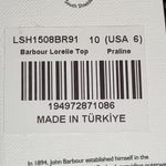 Barbour Lorelie Praline Gingham Plaid Popover Peasant Shirt Womens Size 6 New Photo 6