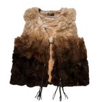 Love Token  Rex Rabbit Ombré Fur Vest, Sz S Photo 12