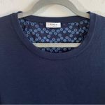 Akris Punto Blouse Navy Blue Knit Front & Eyelet Back Peplum Top Sz US 10 EUC Photo 1