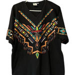 Vintage Bali Moon Women’s Aztec Pattern Beaded T Photo 0