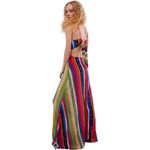 Carolina K Callie Maxi Dress Multicolor Crochet Halter Cutout Size Small Red Photo 3