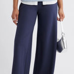 Minnie Rose Cashmere Blend Pull On Navy Wide-Leg Pants. Size 3X. MSRP $200 Photo 0