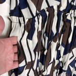 OTTOD’AME Women’s Abstrast Blue Print Cinched Waist Shirt Dress Size 4 Photo 2