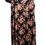 D&S Ralph Lauren Moody Floral Dress 12 Babydoll Flutter Sleeve Romantic Boho SEE Black Photo 0
