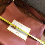 Coach Brown Leather Tote Duffle Crossbody Shoulder Bag with Front Zipper Vintage Photo 3