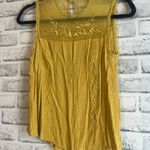 Bleuh Ciel  Yellow Embroidered Sheer Panel Top | Size: Small Photo 3